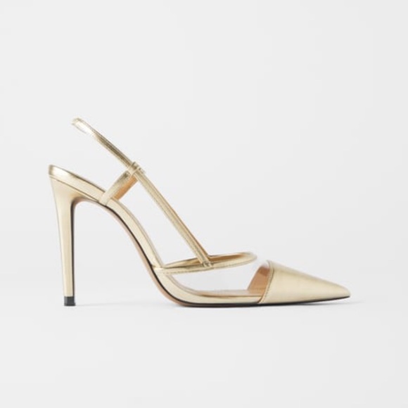 zara vinyl slingback heels